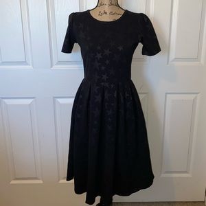 LulaRoe Black Star Embossed Amelia Dress